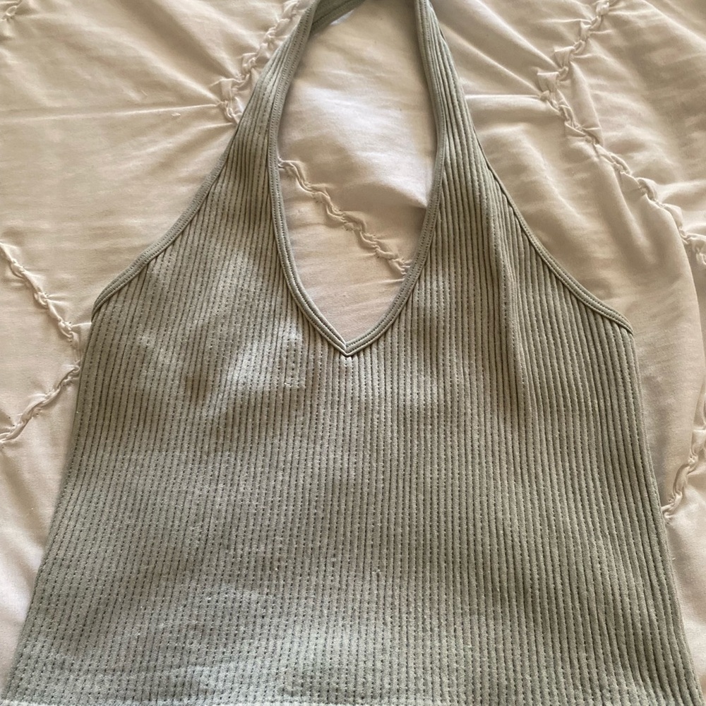 sage green halter top!